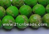CDE2556 15.5 inches 14mm faceted round dyed sea sediment jasper beads