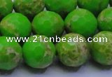 CDE2557 15.5 inches 16mm faceted round dyed sea sediment jasper beads
