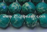 CDE2564 15.5 inches 14mm faceted round dyed sea sediment jasper beads