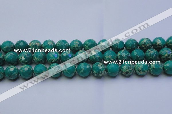 CDE2565 15.5 inches 16mm faceted round dyed sea sediment jasper beads