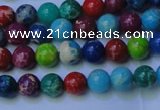 CDE2688 15.5 inches 4mm round mixed color sea sediment jasper beads