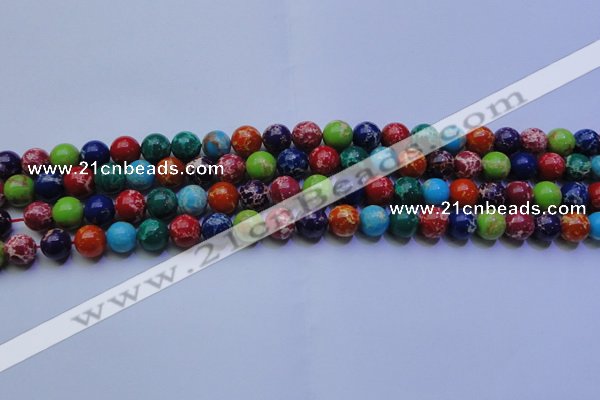 CDE2690 15.5 inches 8mm round mixed color sea sediment jasper beads