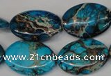 CDE317 15.5 inches 18*25mm oval dyed sea sediment jasper beads