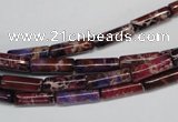 CDE376 15.5 inches 4*12mm tube dyed sea sediment jasper beads