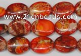 CDE531 15.5 inches 12*16mm oval dyed sea sediment jasper beads