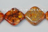 CDE547 15.5 inches 20*20mm diamond dyed sea sediment jasper beads