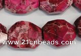 CDE615 15.5 inches 18*24mm faceted nugget dyed sea sediment jasper beads