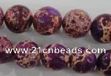 CDE835 15.5 inches 14mm round dyed sea sediment jasper beads wholesale