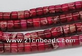 CDI11 16 inches 4*6mm cylinder dyed imperial jasper beads wholesale