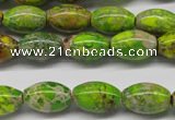 CDI147 15.5 inches 10*15mm rice dyed imperial jasper beads