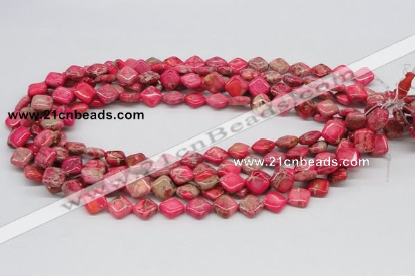 CDI16 16 inches 10*10mm diamond dyed imperial jasper beads wholesale