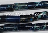CDI228 15.5 inches 8*16mm tube dyed imperial jasper beads