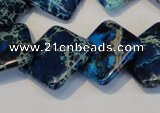 CDI258 15.5 inches 20*20mm diamond dyed imperial jasper beads