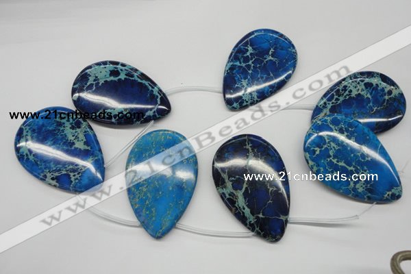 CDI346 Top-drilled 40*60mm flat teardrop dyed imperial jasper beads