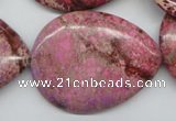 CDI480 15.5 inches 30*40mm flat teardrop dyed imperial jasper beads