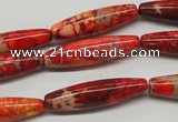 CDI513 15.5 inches 8*31mm rice dyed imperial jasper beads