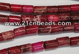 CDI590 15.5 inches 6*8mm tube dyed imperial jasper beads