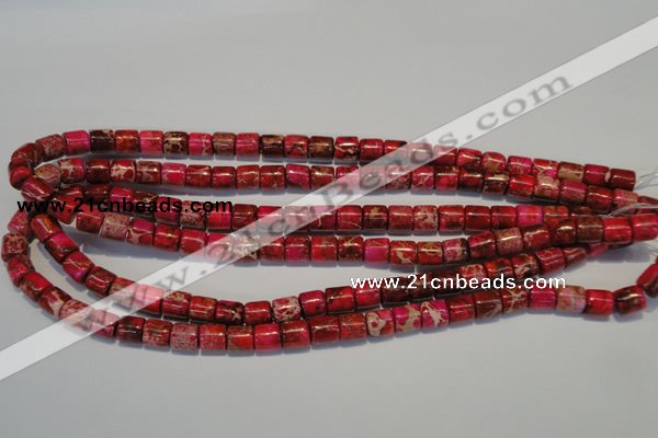 CDI595 15.5 inches 8*8mm tube dyed imperial jasper beads