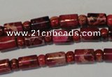 CDI597 15.5 inches 3*6mm rondelle 6*9mm tube dyed imperial jasper beads