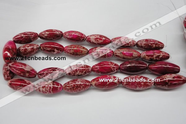 CDI609 15.5 inches 15*30mm rice dyed imperial jasper beads