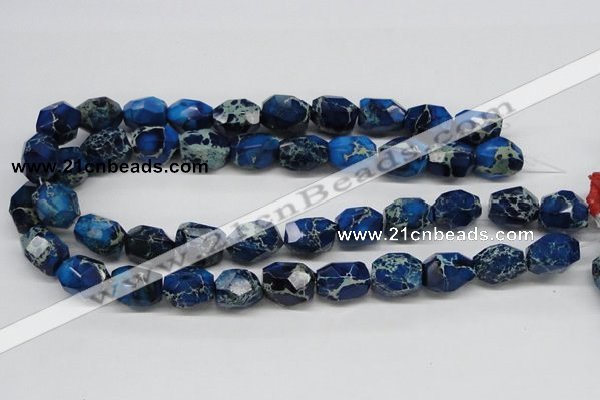 CDI64 16 inches 15*20mm faceted nuggets dyed imperial jasper beads