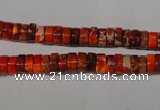CDI733 15.5 inches 3*6mm heishi dyed imperial jasper beads