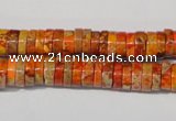 CDI734 15.5 inches 3*8mm heishi dyed imperial jasper beads