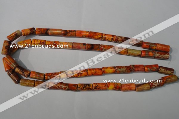 CDI738 15.5 inches 8*16mm tube dyed imperial jasper beads