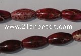 CDI778 15.5 inches 8*16mm rice dyed imperial jasper beads