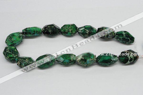 CDI79 16 inches 18*28mm faceted nuggets dyed imperial jasper beads