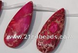 CDI799 Top-drilled 16*32mm flat teardrop dyed imperial jasper beads