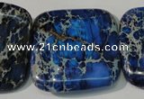 CDI903 15.5 inches 34*34mm square dyed imperial jasper beads