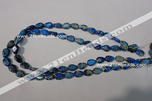 CDI915 15.5 inches 9*13mm flat teardrop dyed imperial jasper beads