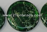 CDI977 15.5 inches 45mm flat round dyed imperial jasper beads