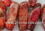 CDI984 15 inches 13*30mm – 16*50mm irregular dyed imperial jasper beads