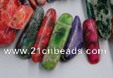 CDI987 15.5 inches 8*22mm - 10*38mm dyed imperial jasper chips beads
