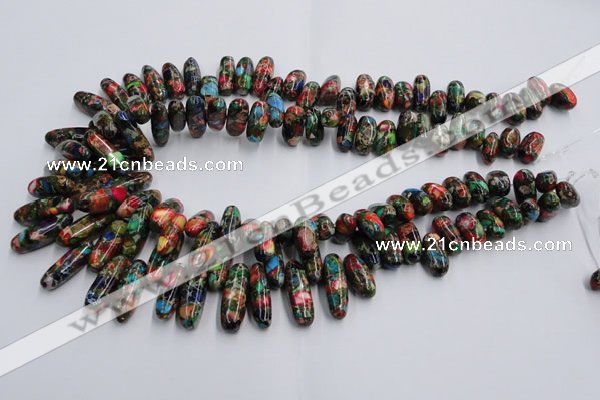 CDI990 15.5 inches 8*14mm - 8*24mm dyed imperial jasper chips beads