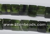 CDJ111 15.5 inches 10*10mm cube Canadian jade beads wholesale