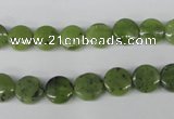 CDJ115 15.5 inches 8mm flat round Canadian jade beads wholesale