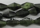 CDJ147 15.5 inches 8*12mm faceted bicone Canadian jade beads wholesale
