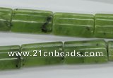 CDJ156 15.5 inches 12*20mm flat tube Canadian jade beads wholesale