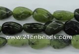 CDJ170 15.5 inches 6*9mm faceted flat teardrop Canadian jade beads