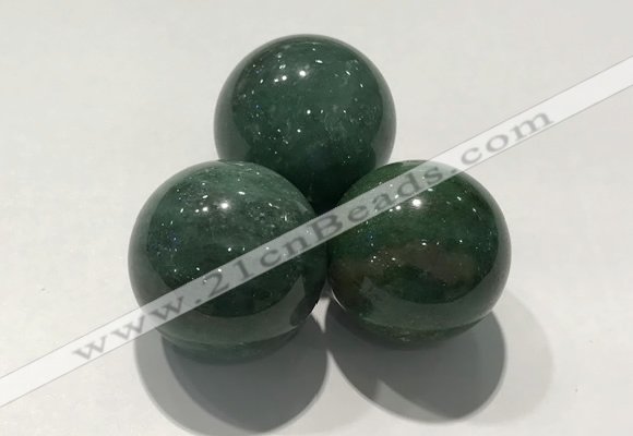 CDN1077 30mm round green biotite decorations wholesale