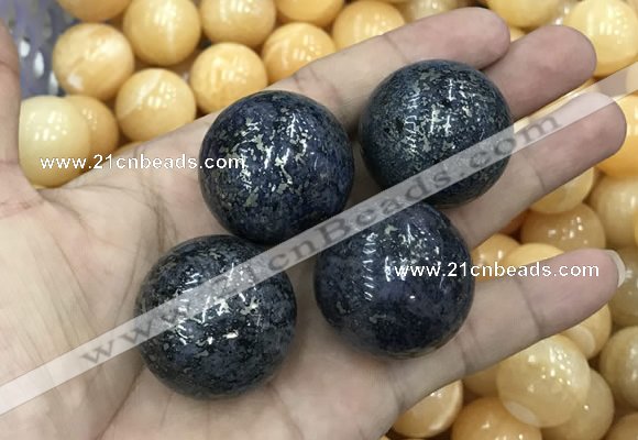 CDN12 30mm round pyrite gemstone decorations wholesale