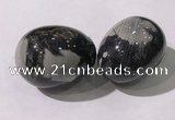 CDN1394 35*45mm egg-shaped silver leaf jasper decorations wholesale