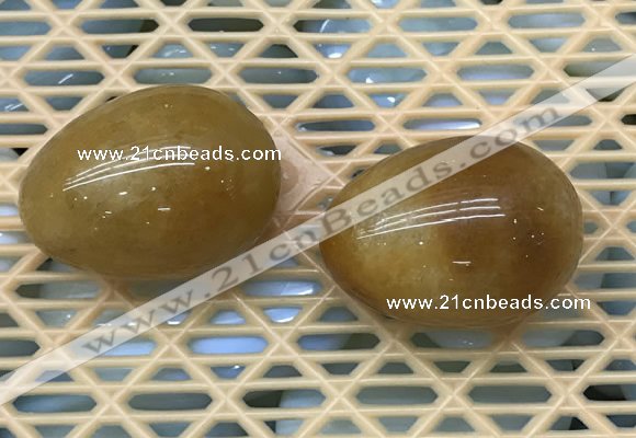 CDN338 35*50mm egg-shaped yellow jade decorations wholesale
