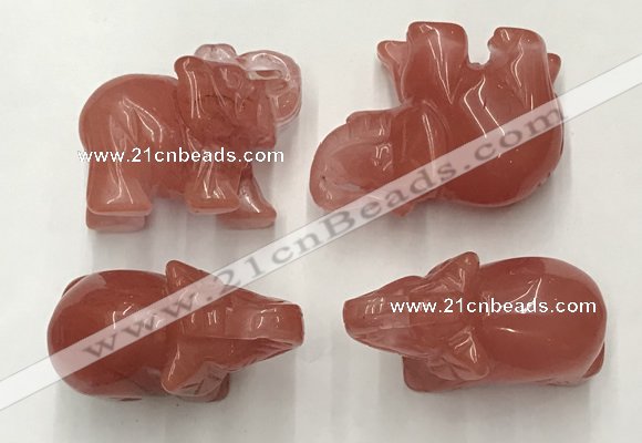 CDN385 20*40*30mm elephant cherry quartz decorations wholesale