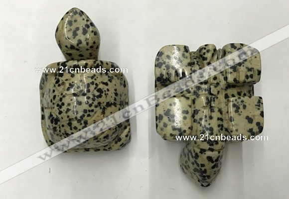 CDN461 38*55*28mm turtle dalmatian jasper decorations wholesale