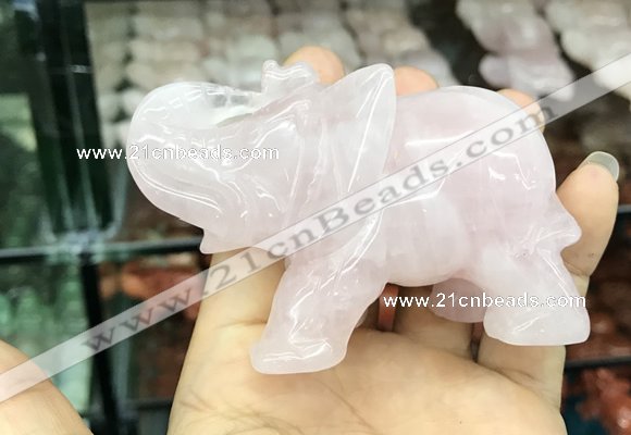 CDN530 35*80*55mm elephant rose quartz decorations wholesale