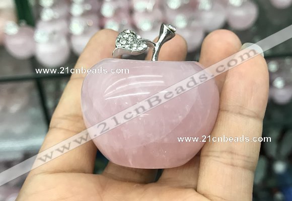 CDN596 32*45mm apple rose quartz decorations wholesale